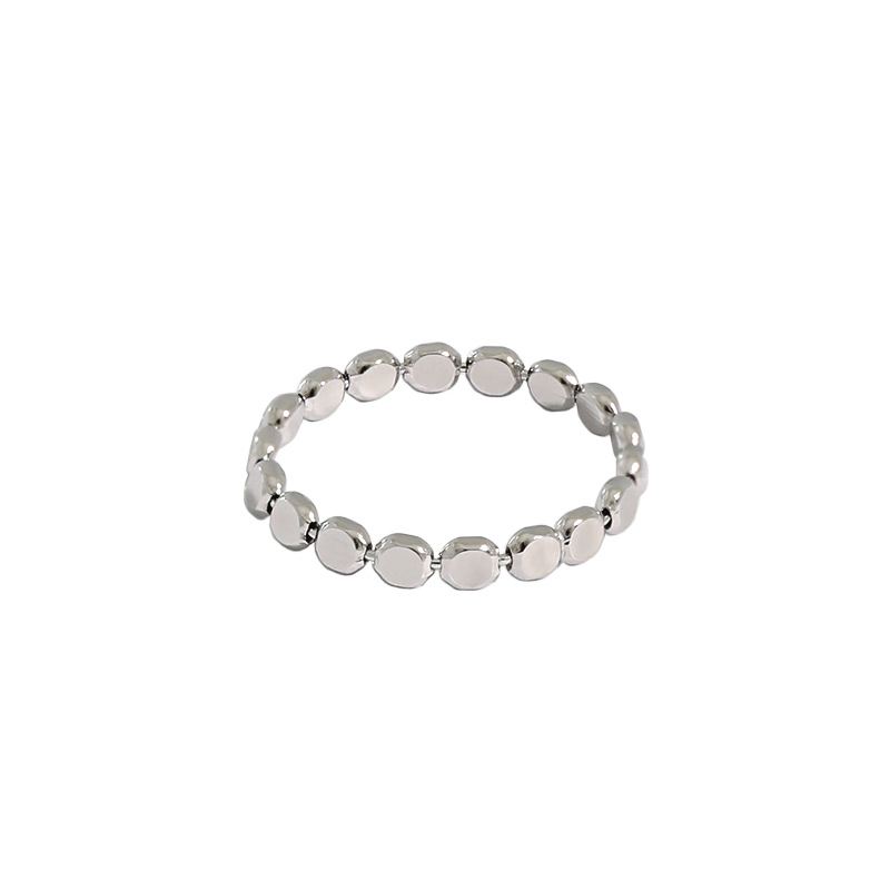 Geometry Oblate Bead Silver Ring