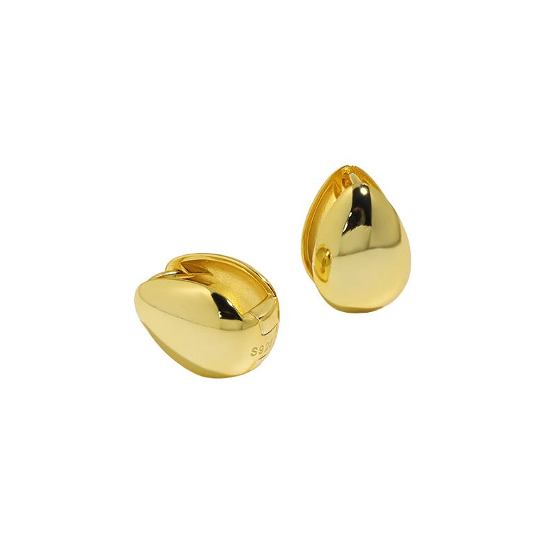 Lady Waterdrop Falling Silver Hoop Earrings