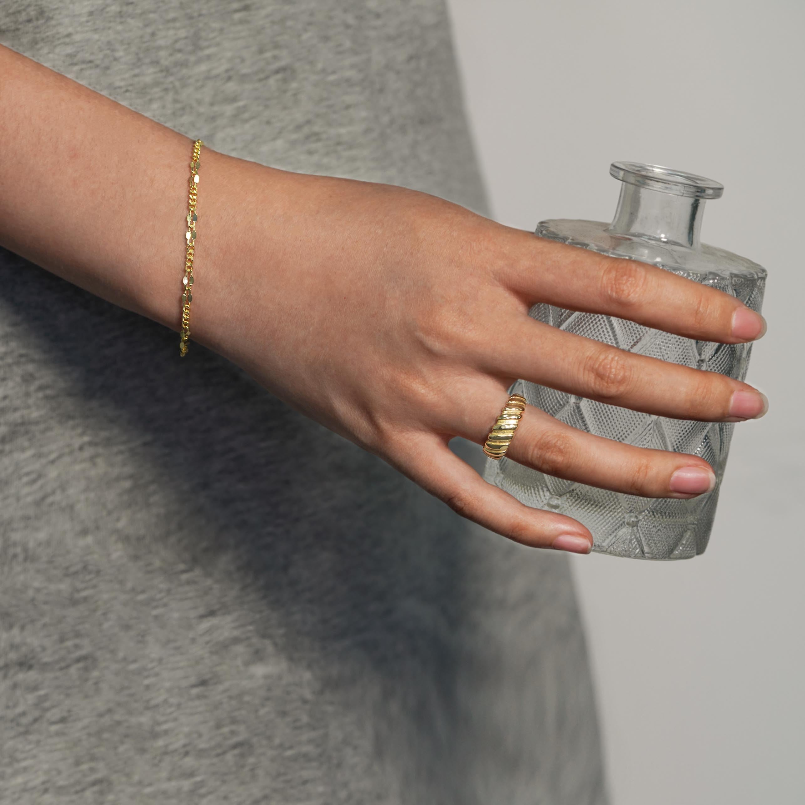 Fashion Golden Irregular Hollow Chain Silver