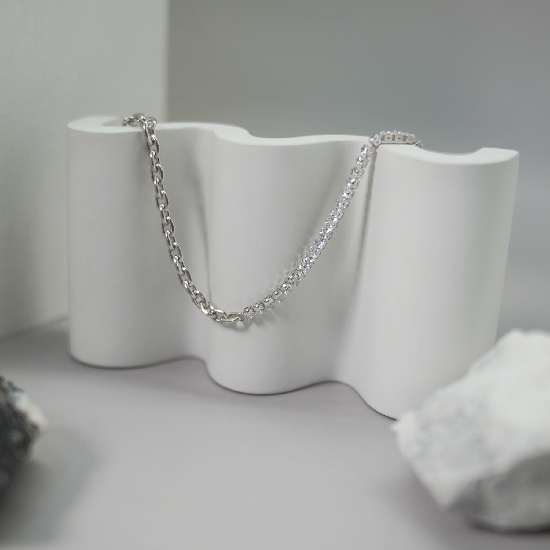 Fashion Montage Cubic Zirconia Chain Silver S