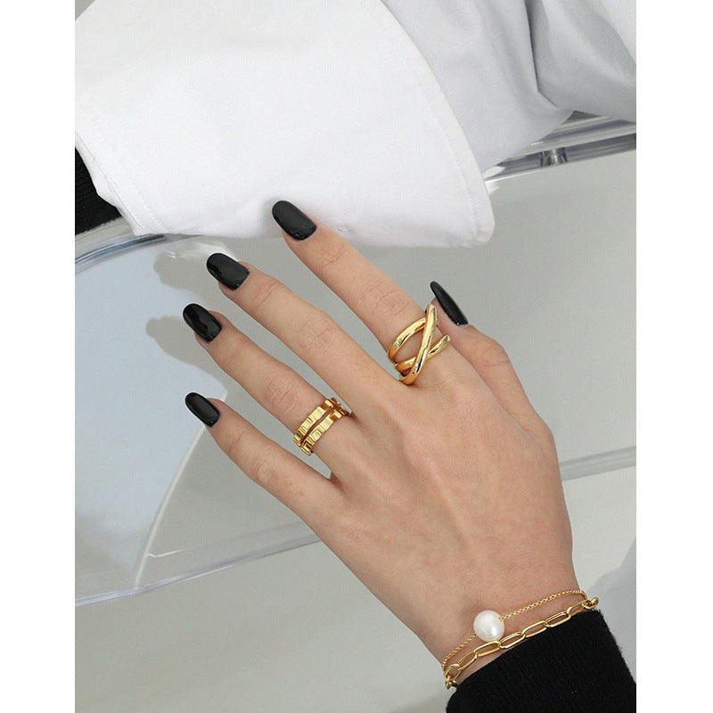 Fashion Double Layer Wheel Gear Silver Adjust