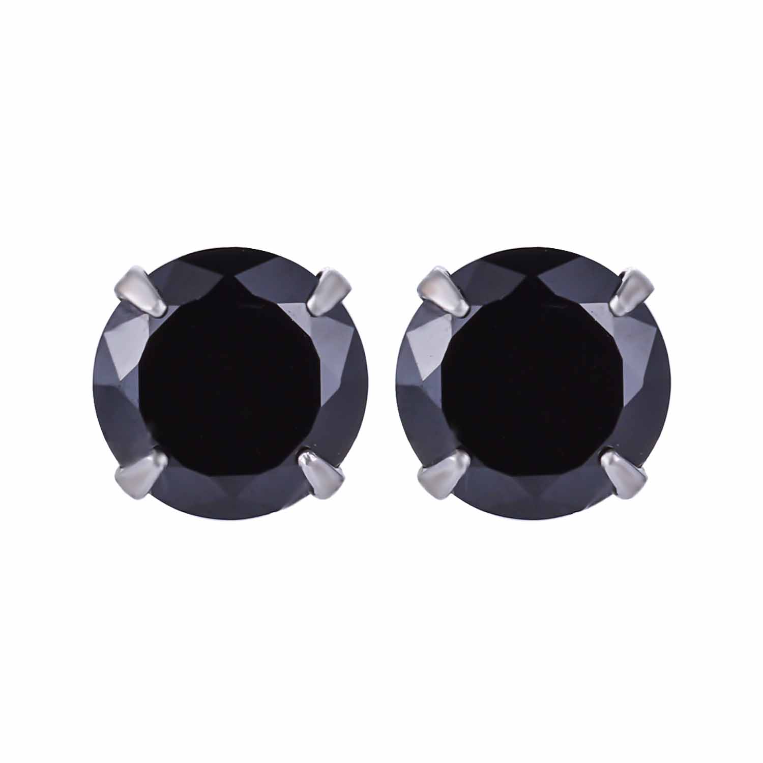 Simple Cubic Zirconia White Silver Round Stud