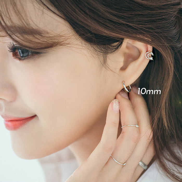 Simple Sliver Huggie Hoop