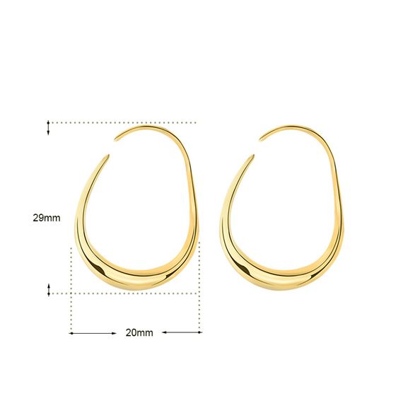 Geometry Hollow Circle Irregular Silver Hoop