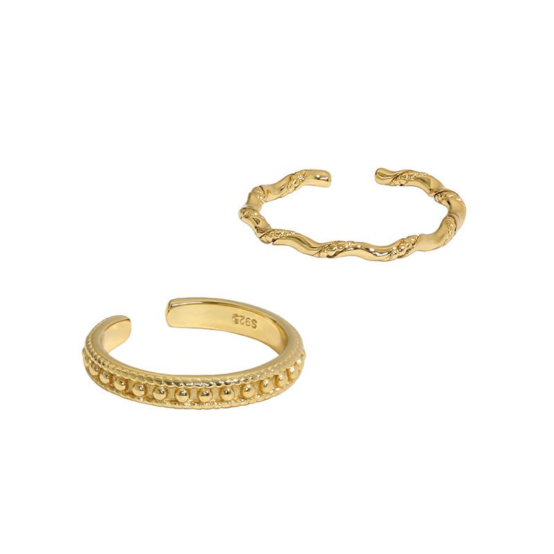 Office Bead Wave Twisted Silver Adjustable Ri