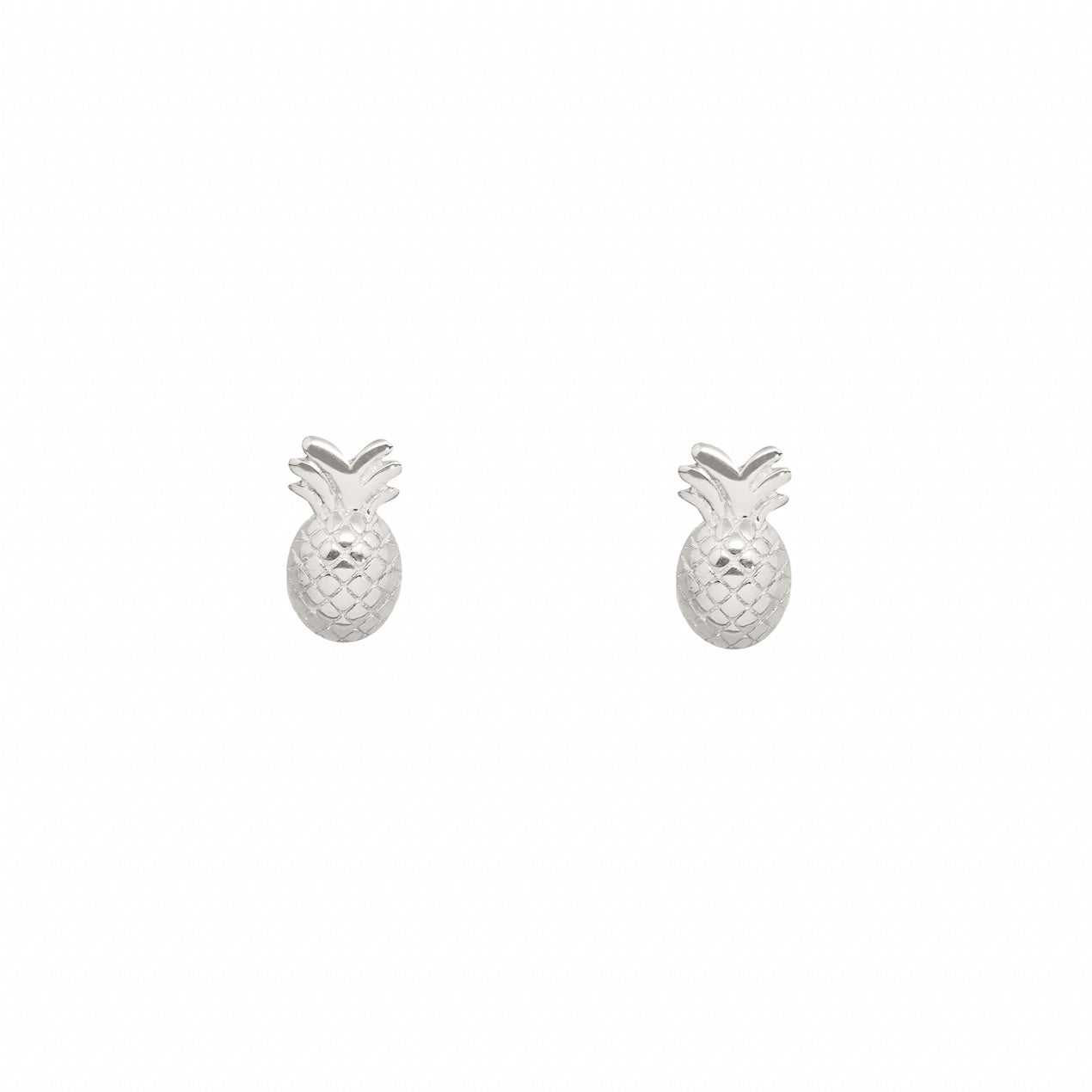 Cute Pineapple Fruit Silver Stud Earrings