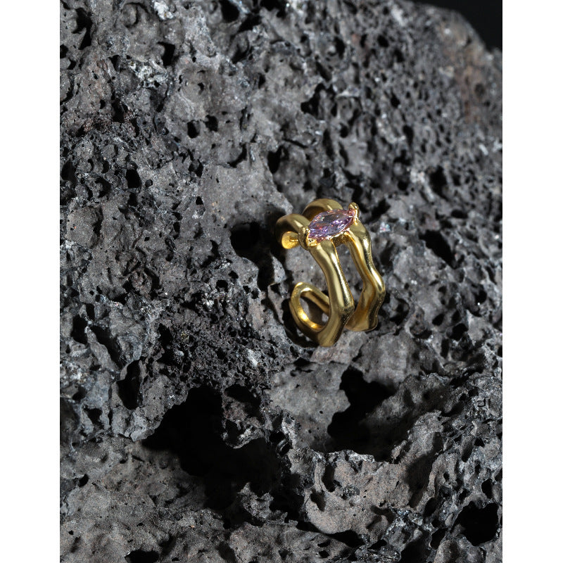 Fashion Oval Cubic Zirconia Double Layer Silver Silv