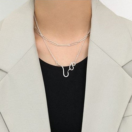 Fashion Chain Link Silver Necklace