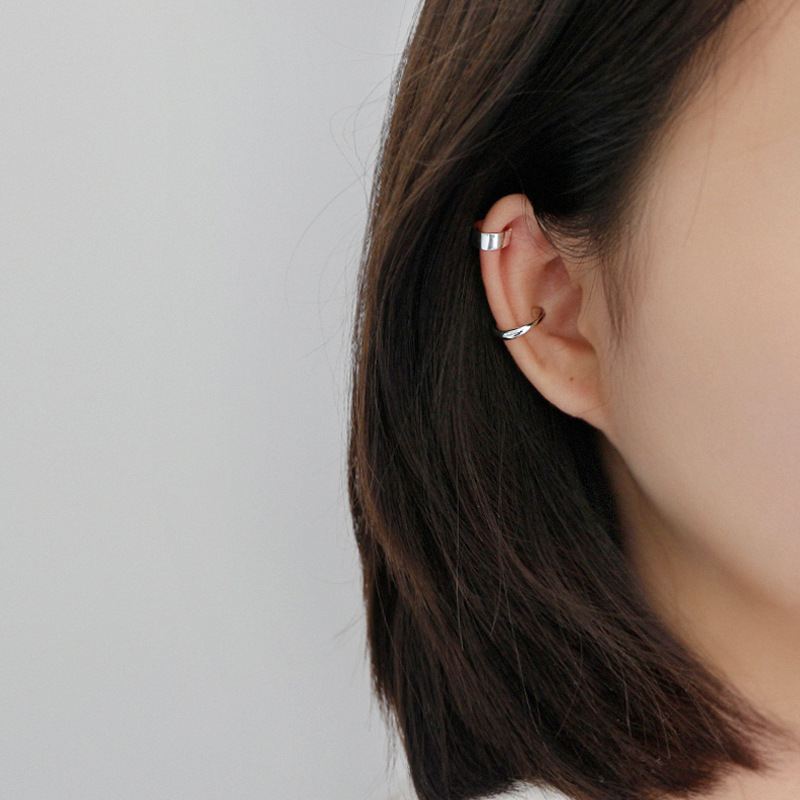 Minimalism Irregular Silver Non-Pierced Earri
