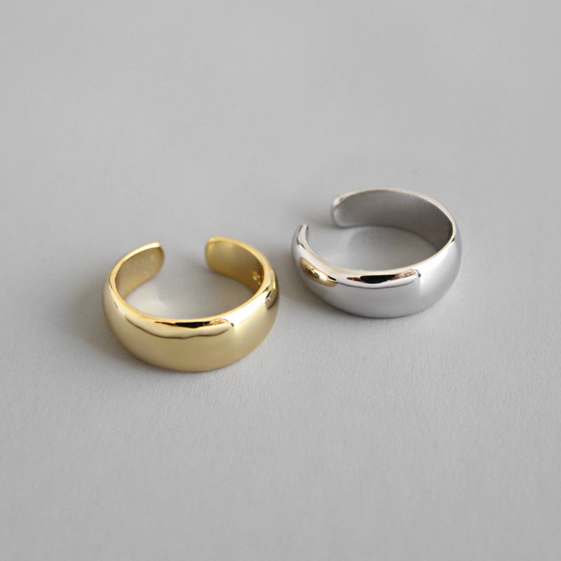 Simple Geometry Silver Non-Piereced Earrings