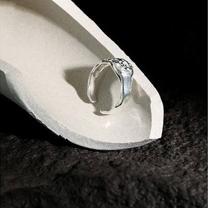 Fashion Textured Surface Silver Adjustable Ri