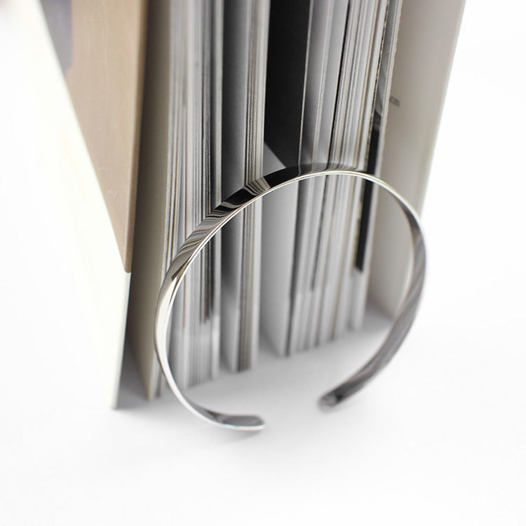 Fashion Simple Smooth Surface Silver Bangle