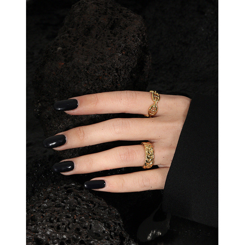 Fashion Hollow Twisted Silver Adjustable Ring