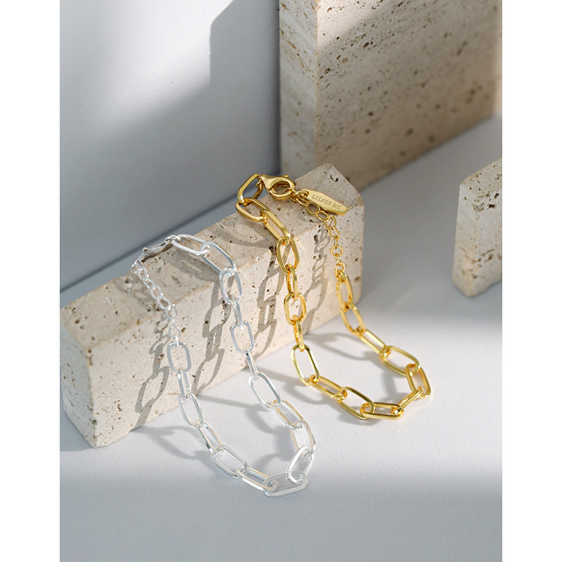 Modern Hollow Chain Fashion Silver Bracelet