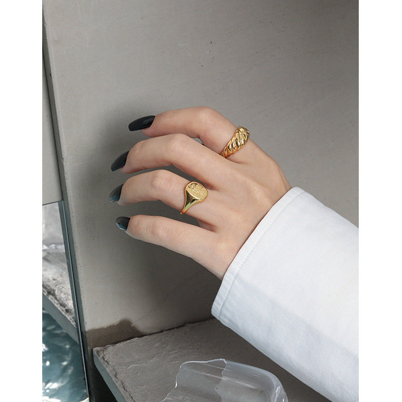 Simple Twisted Wide Office Silver Adjustable