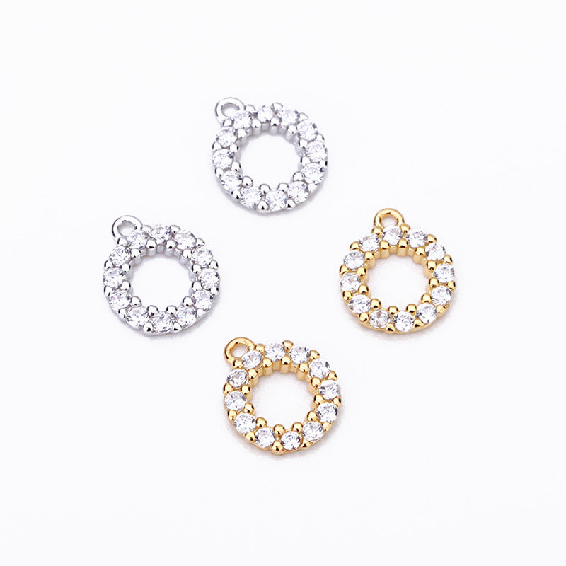 Silver Fashion Round Cubic Zirconia Diy Earring Pendant Sterl