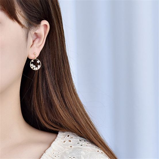 Cubic Zirconia Babysbreath Flower Circle Sweet Silver Sterlin