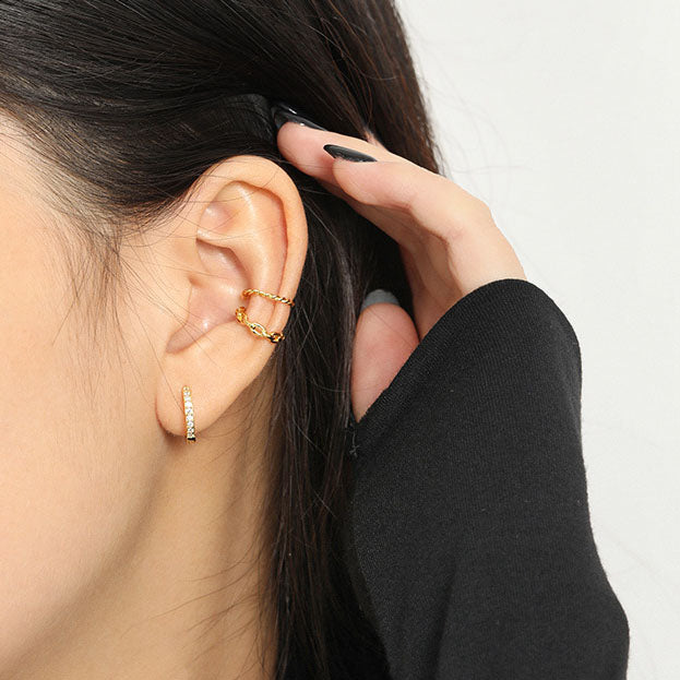 Casual Mini Geometry Cubic Zirconia Circle Silver Si