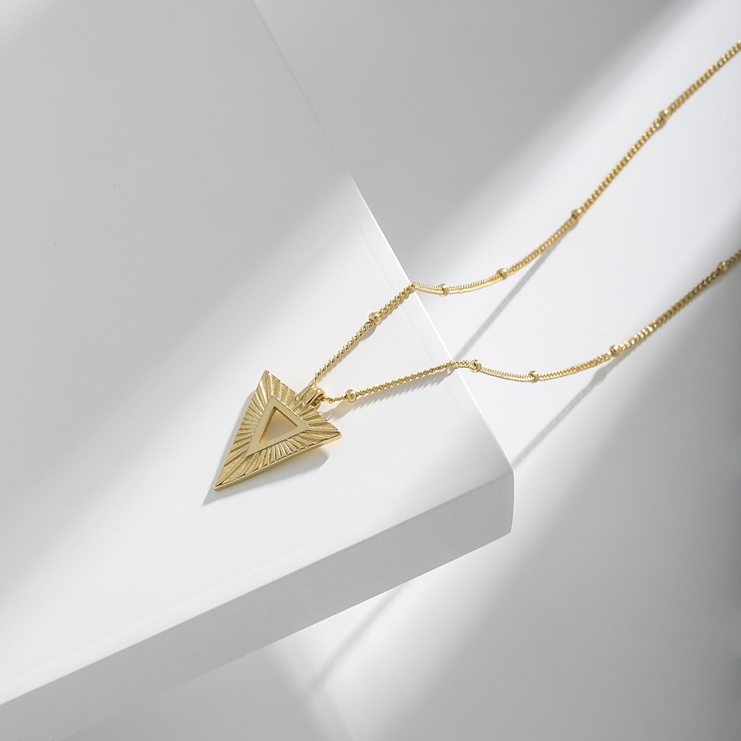 Statement Geometry Triangle Silver Necklace