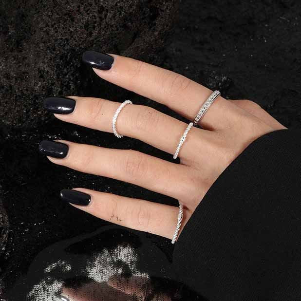 Office Bead Wave Twisted Silver Adjustable Ri