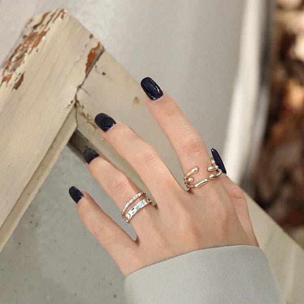 Irregular Double Layer Silver Adjustable Ring