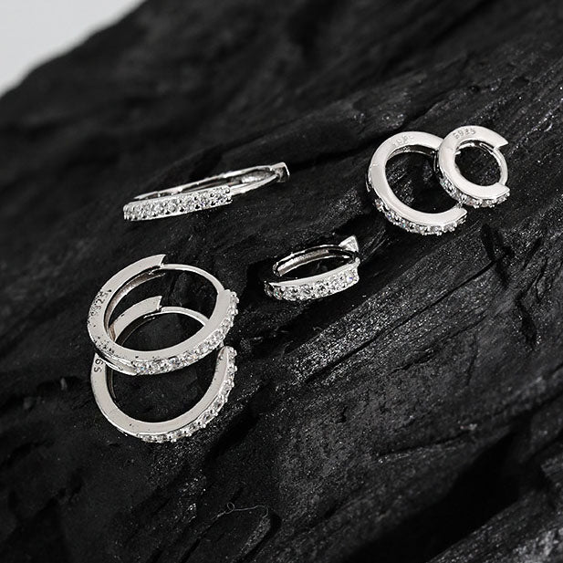 Casual Mini Geometry Cubic Zirconia Circle Silver Si