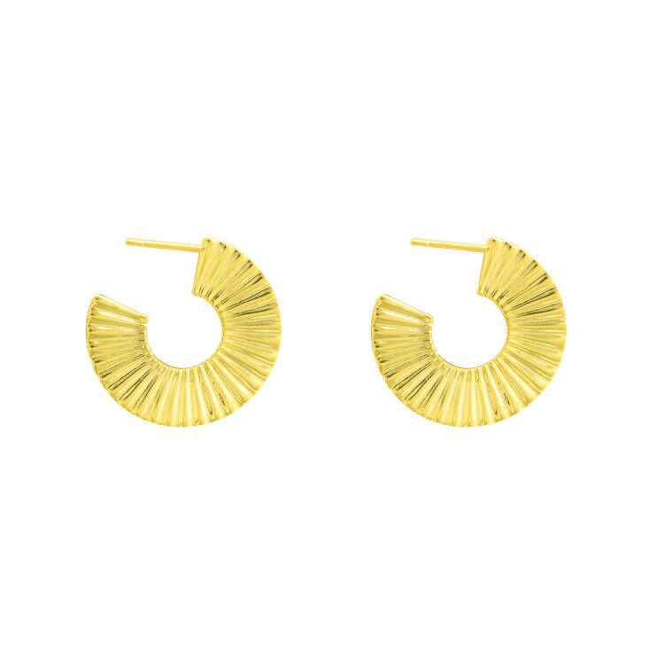 Women Sector Circle Silver Hoop Earrings