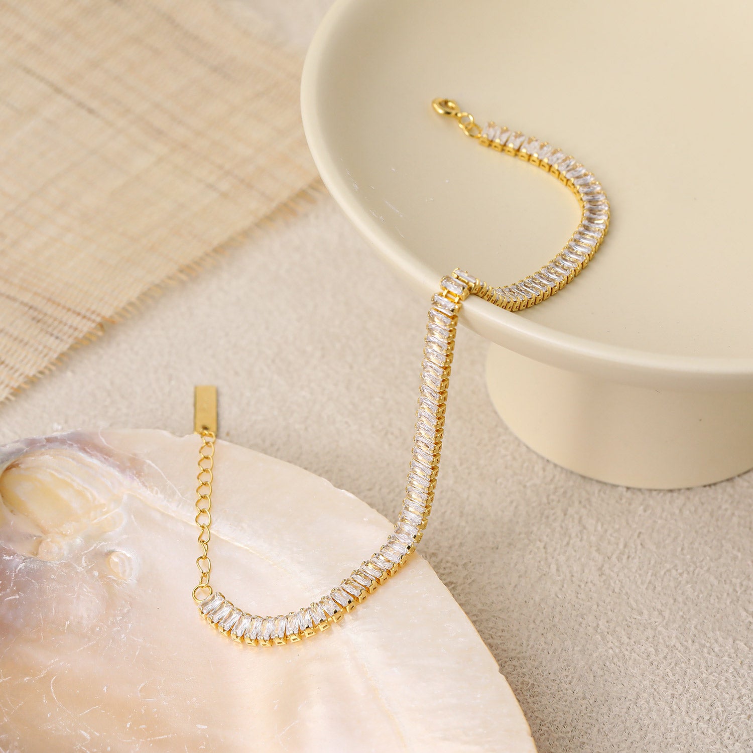 Elegant Rectangle Cubic Zirconia Geometry Silver Sil