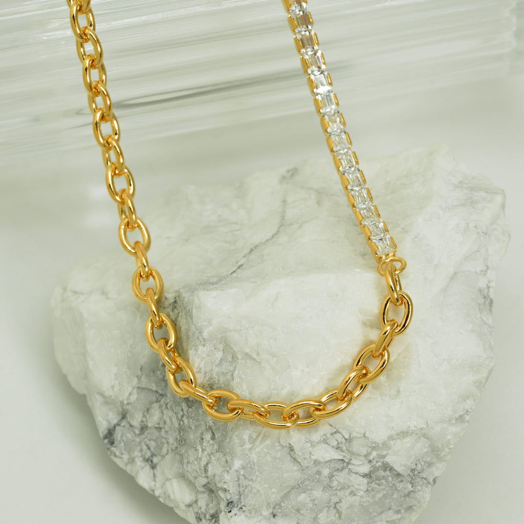 Fashion Montage Cubic Zirconia Chain Silver S