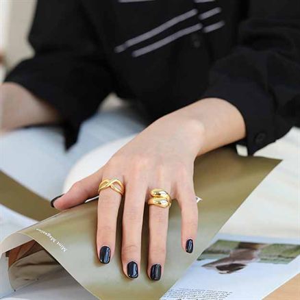 New Waterdrop Unique Silver Adjustable Ring