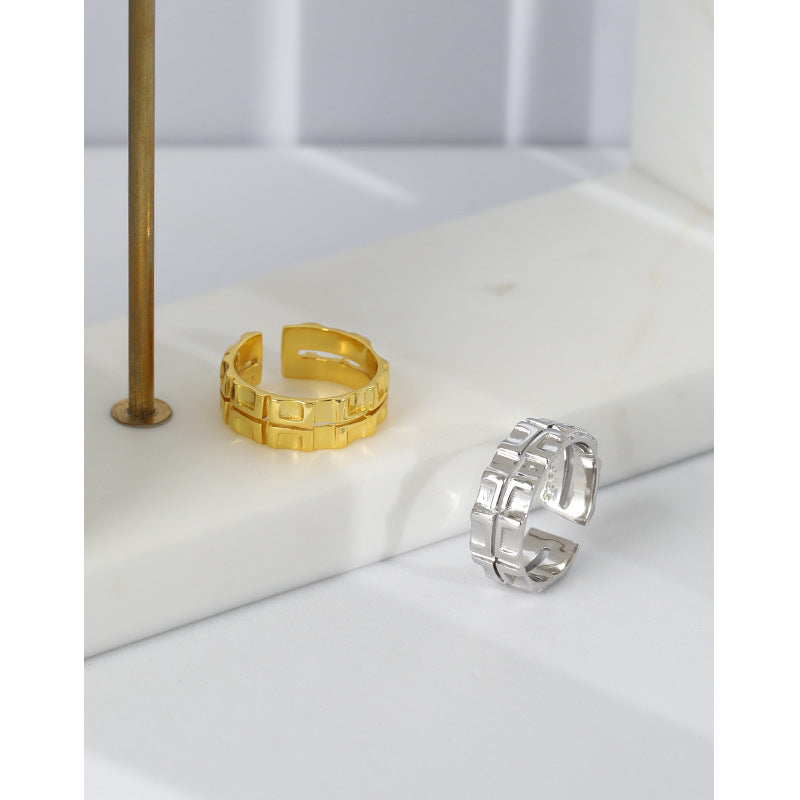 Fashion Double Layer Wheel Gear Silver Adjust