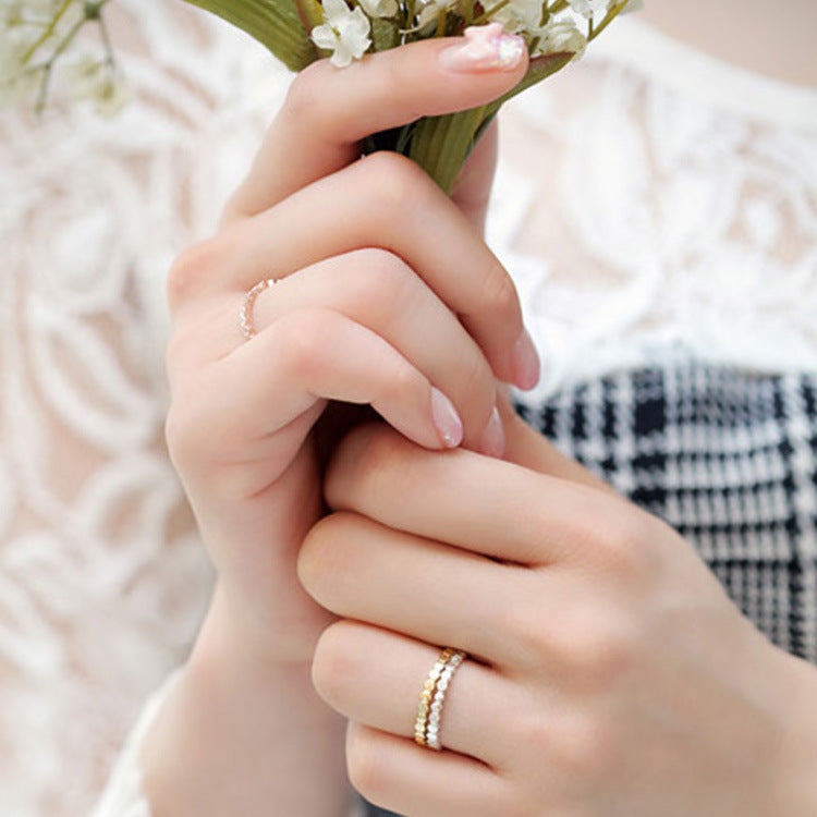 Fashion Three Cubic Zirconia Hive Silver Adju