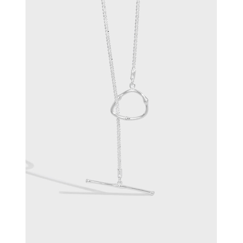 Office Popcorn Chain Ot Shape Silver Necklace