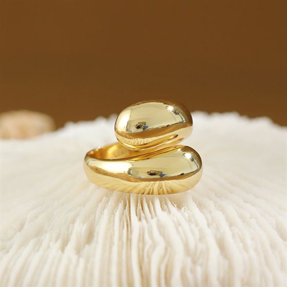 New Waterdrop Unique Silver Adjustable Ring