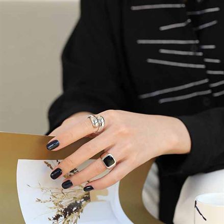 New Waterdrop Unique Silver Adjustable Ring