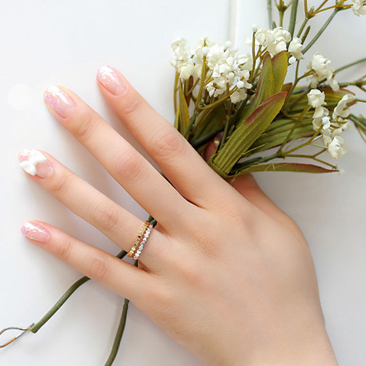 Fashion Three Cubic Zirconia Hive Silver Adju