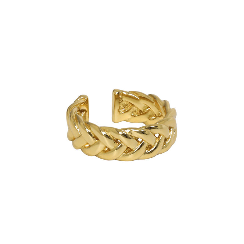 Fashion Hollow Twisted Silver Adjustable Ring