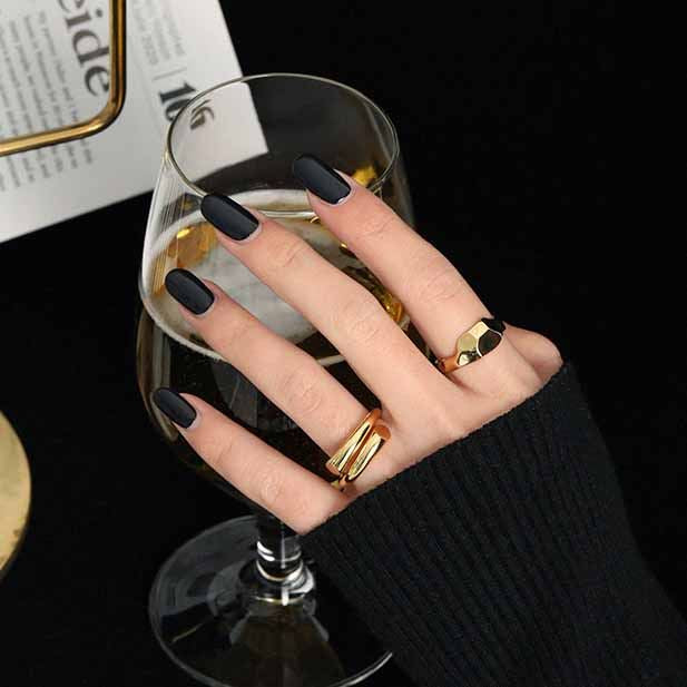 Minimalism Line Crossing Silver Adjustable Ri