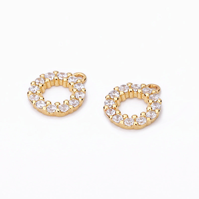 Silver Fashion Round Cubic Zirconia Diy Earring Pendant Sterl