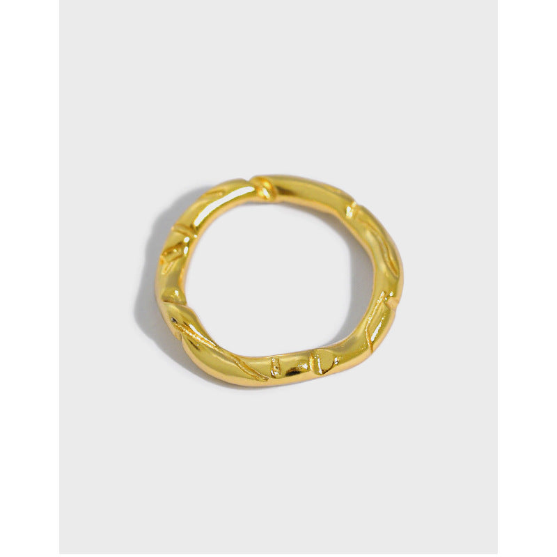Simple Irregular Wave New Silver Ring