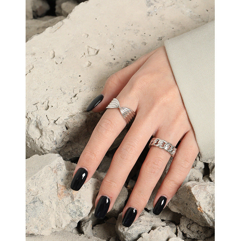 Office Hollow Twisted Chain Silver Adjustable