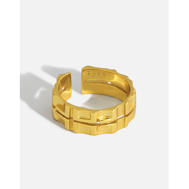 Fashion Double Layer Wheel Gear Silver Adjust