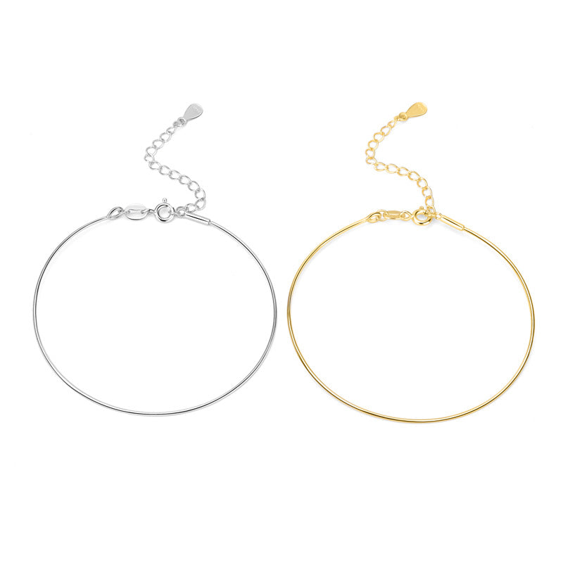 Simple Screw Spiral Silver Bracelet