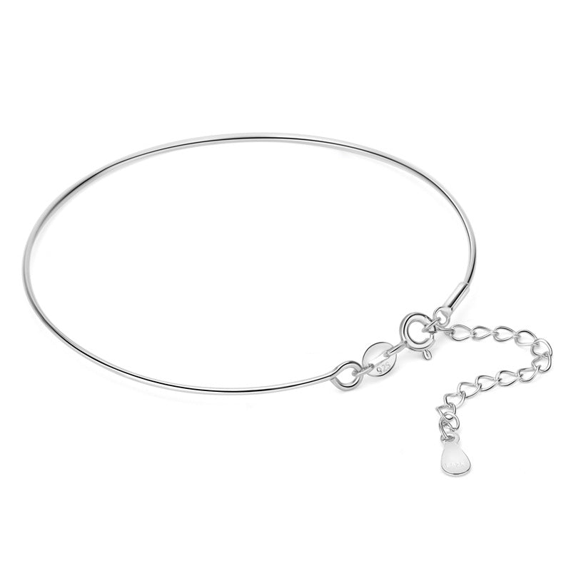 Simple Screw Spiral Silver Bracelet
