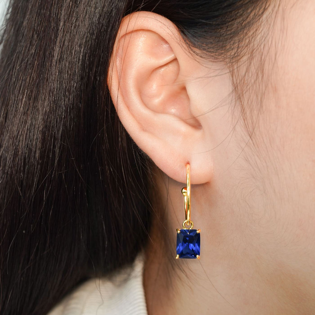 Simple Geometry Cubic Zirconia Rectangle Silver Silv