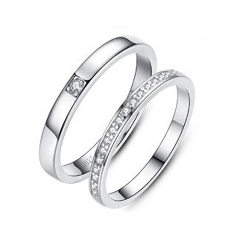 Minimalist Cubic Zirconia Lines Silver Adjust