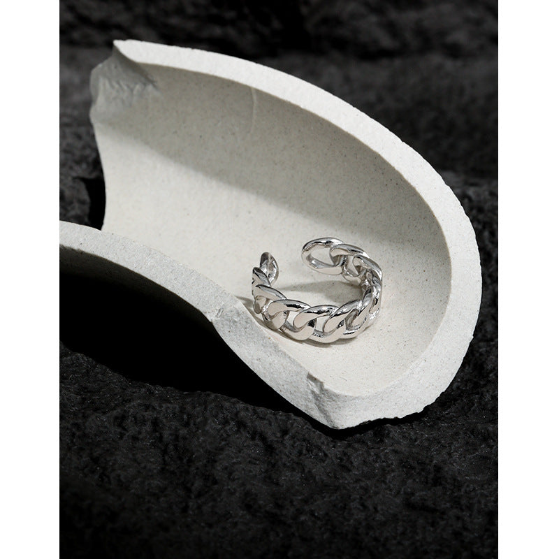 Office Hollow Twisted Chain Silver Adjustable