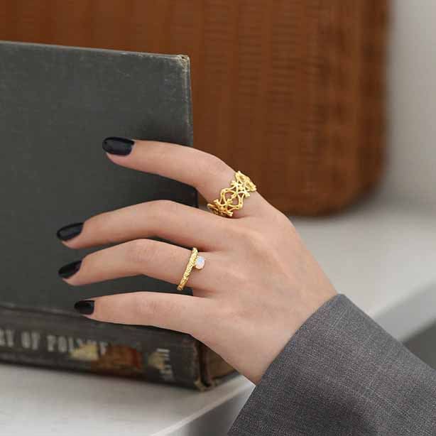 Simple Oval Created Opal Silver Adjustable Ri