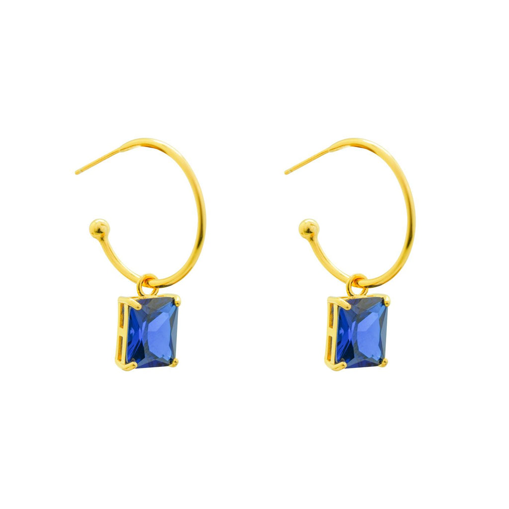 Simple Geometry Cubic Zirconia Rectangle Silver Silv